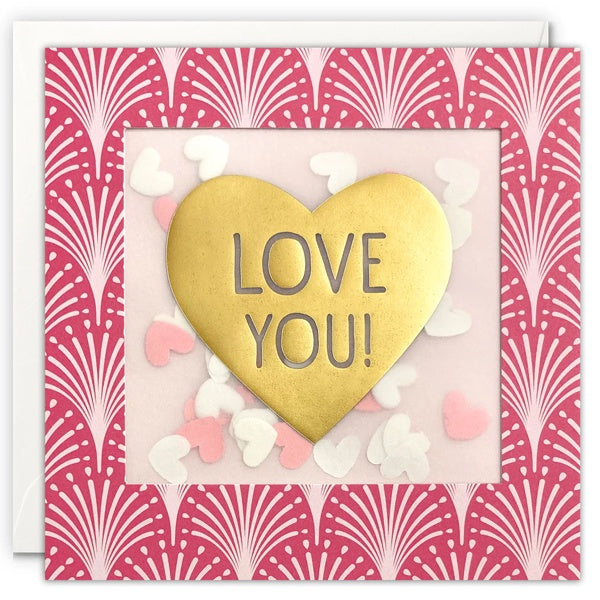 Love You Deco Shakies Card - Paper Tiger