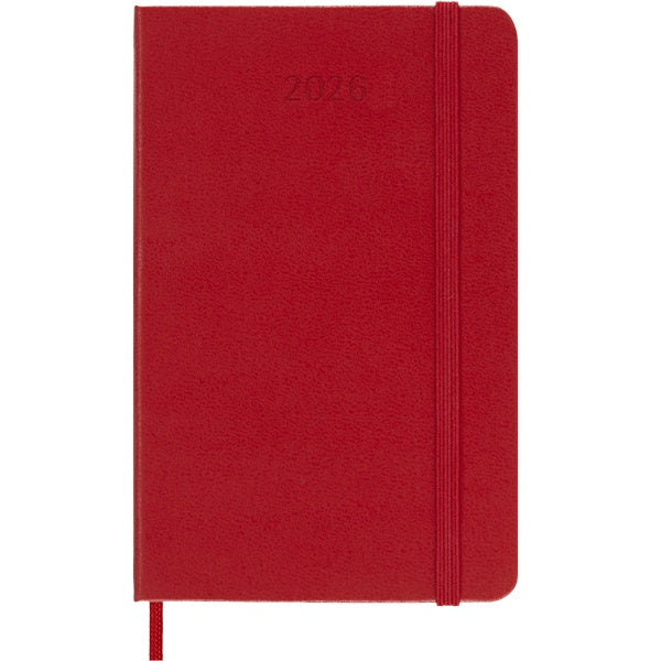 Moleskine 2026 12M Daily Planner Pocket Scarlet Red Hardcover