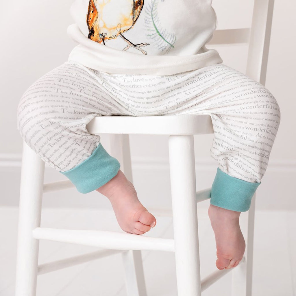 Story Time Print Kid's Joggers with Blue Trim