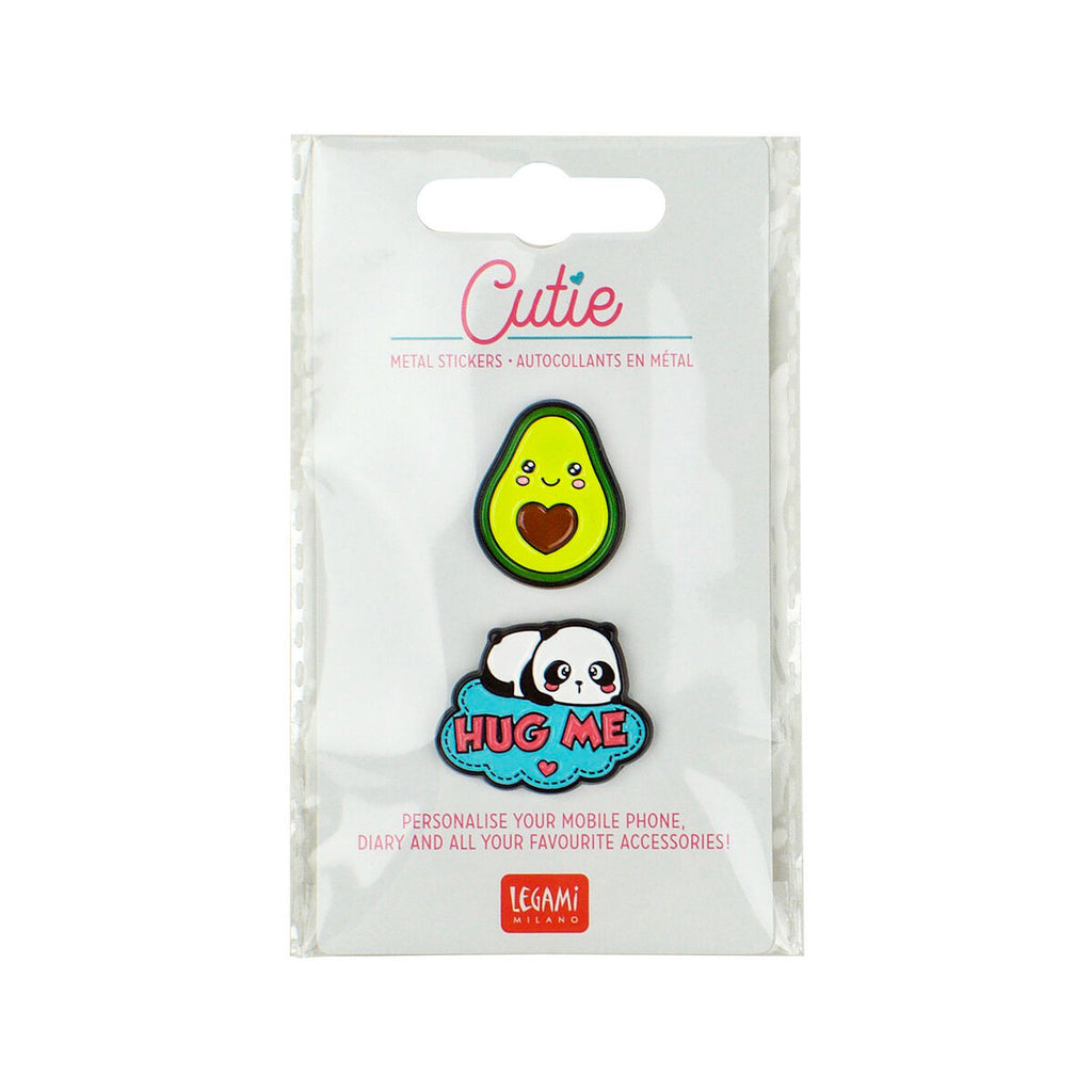 Cutie Set of 2 Metal stickers - Hug Me