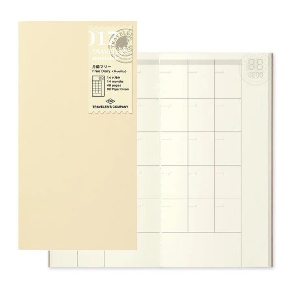 Traveler's Notebook Refill Free Diary Monthly 017