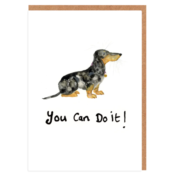 You Can Do It Otto Dachshund Mini Card