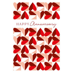 Happy Anniversary Red Foil Hearts Card