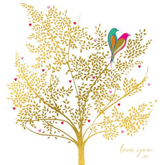 Large Love Birds In Tree Card