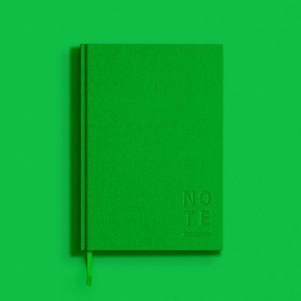 Blank Canvas Green A5 Lined Notebook