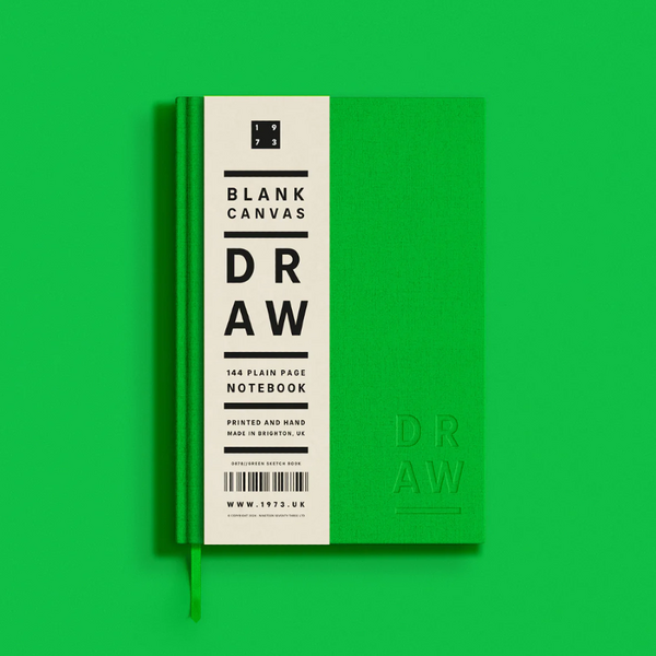 Blank Canvas Green A5 Plain Sketchbook