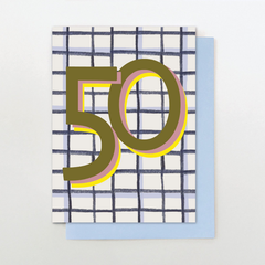 50 Neon Birthday Card
