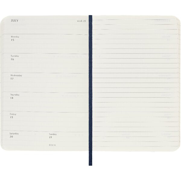 Moleskine 2025 Weekly Planner Pocket Softcover Blue Paper Tiger