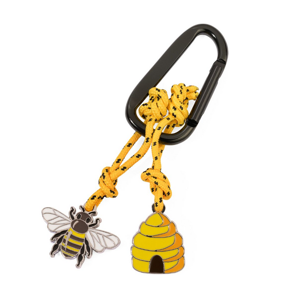 Bee & Hive Keyring with Carabiner