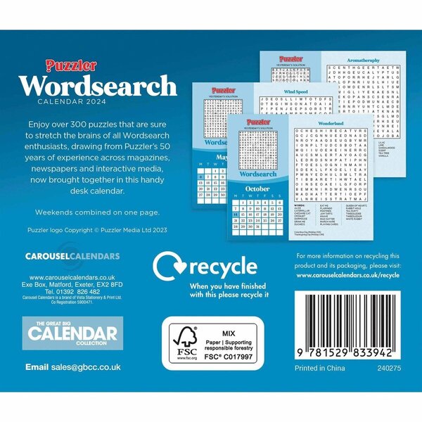 Puzzle Calendar 2025