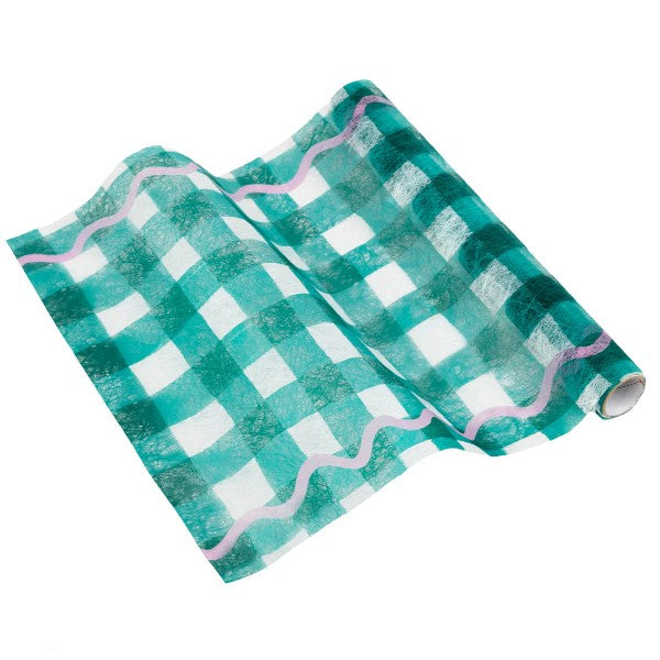 Everyone's Welcome Green Gingham Table Runner