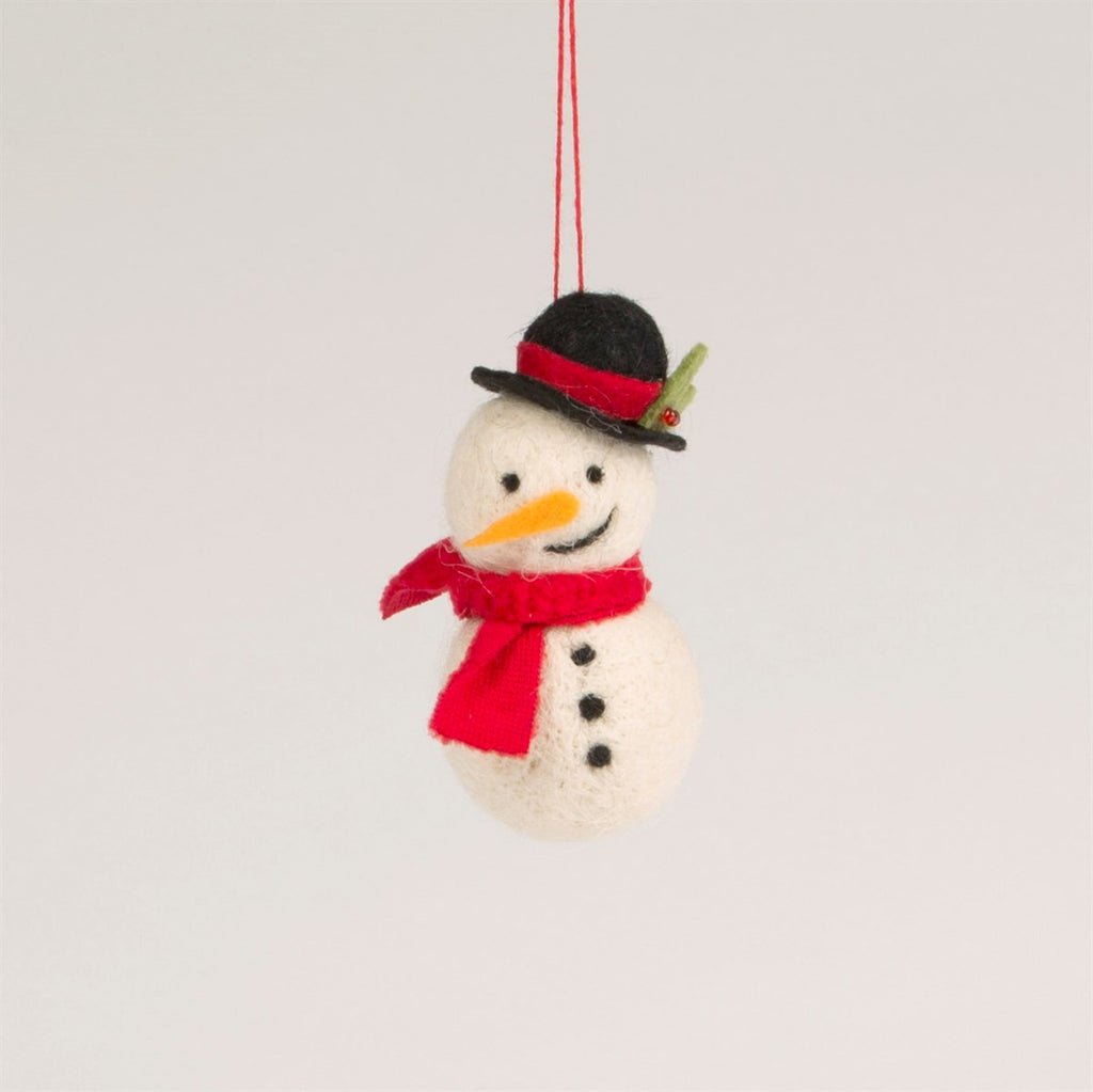 Felt Smiley Snowman Hanging Decoration