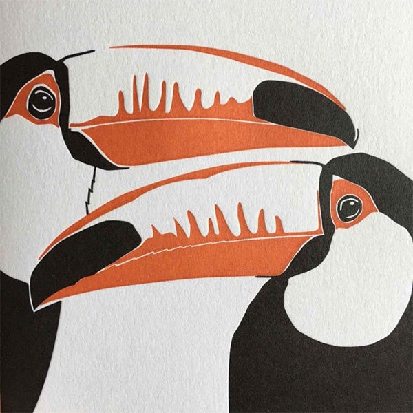 Two Toucans Letterpress Card
