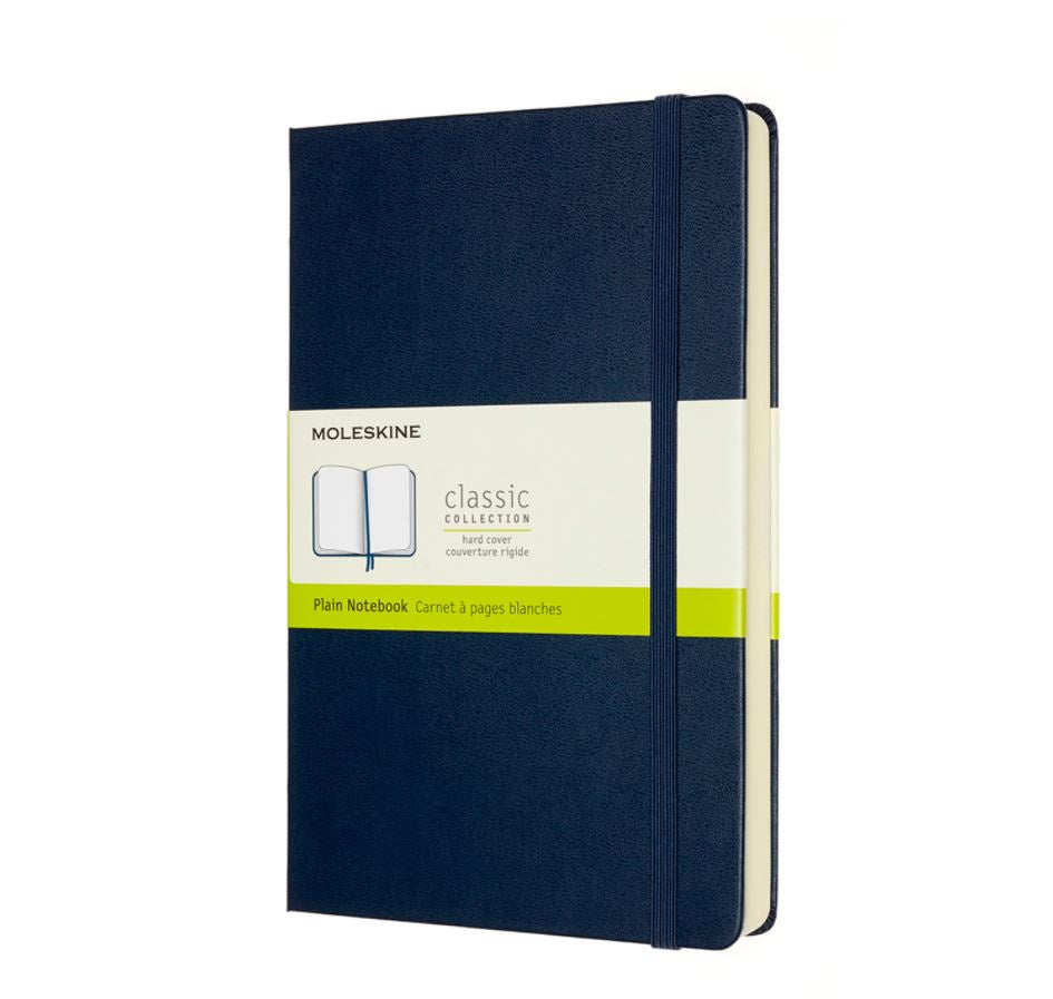 Moleskine Large Hardback Plain Expanded Notebook Sapphire Blue