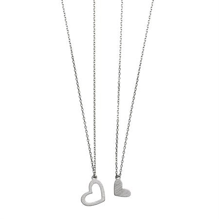 Best Friend Split Heart Silver Necklaces