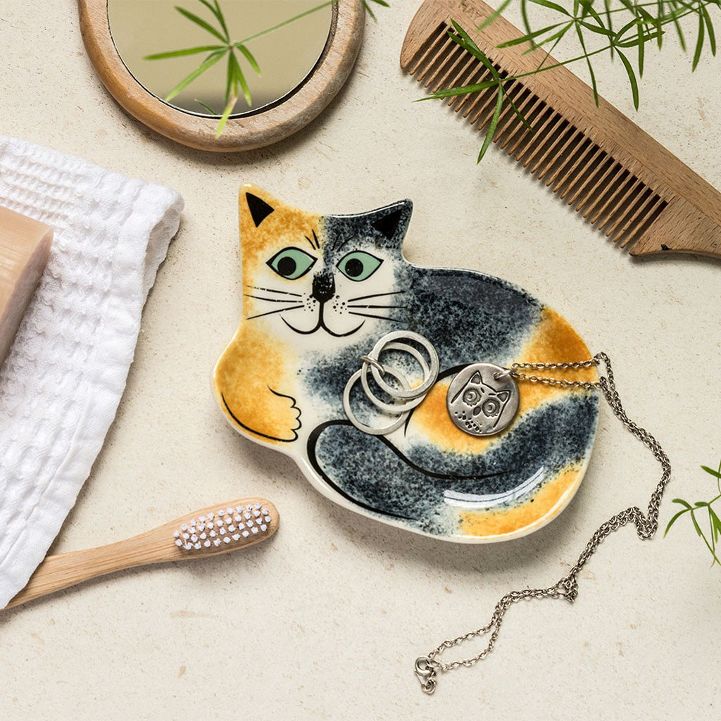 Tortoiseshell Cat Trinket Dish by Hannah Turner