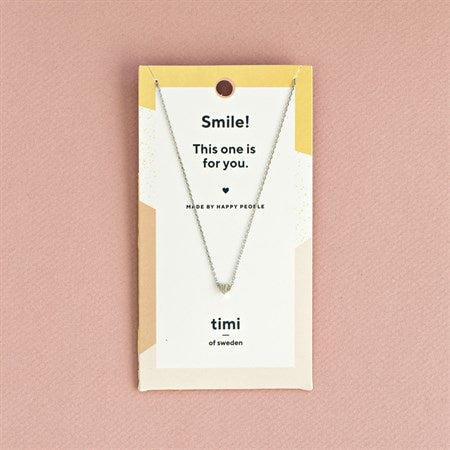 Small Sliding Heart Necklace Silver Finishing