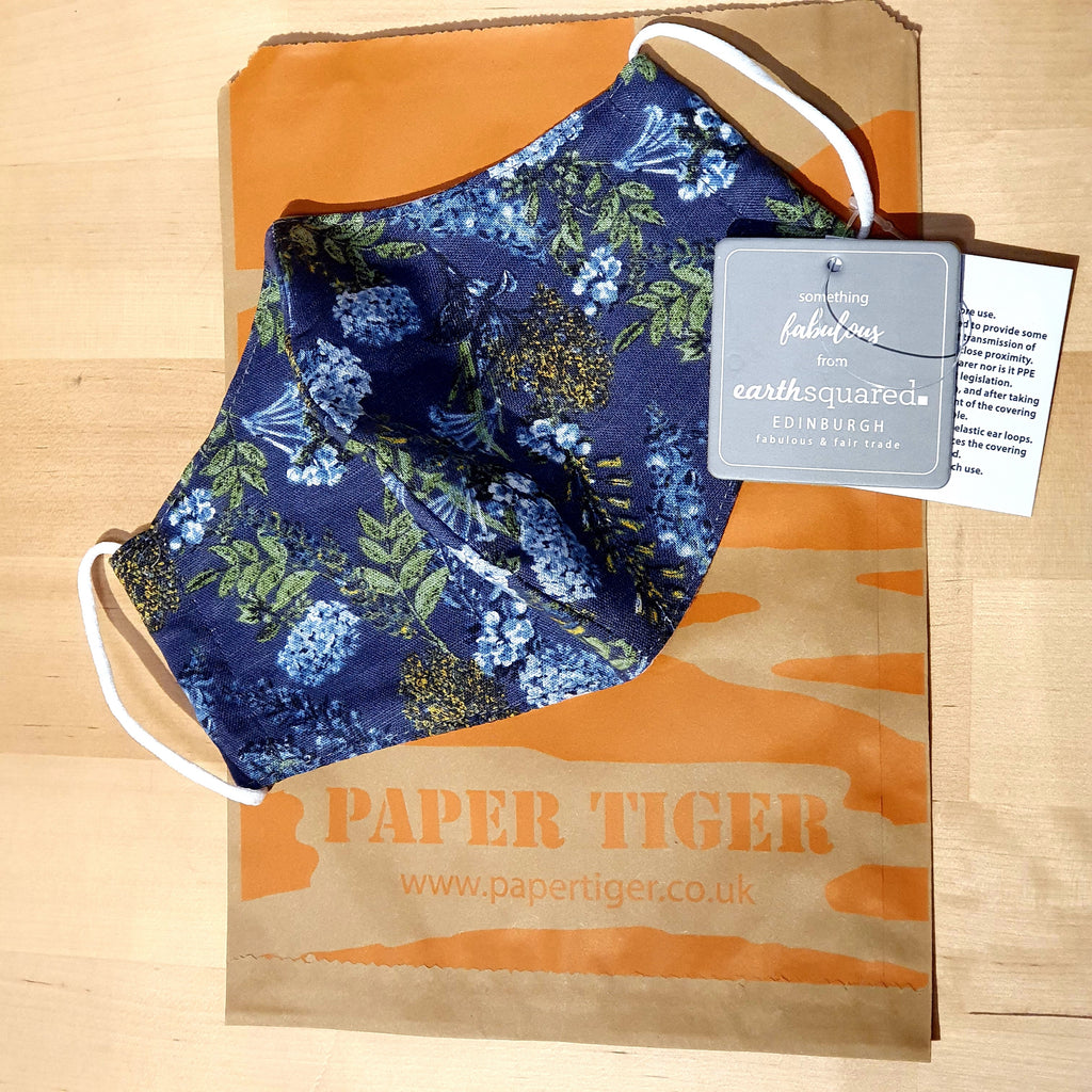 Navy Bloom Face Mask