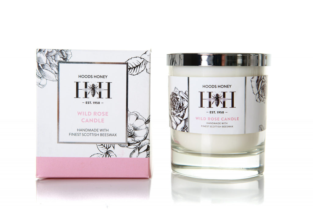 Wild Rose Beeswax Candle in Glass Jar