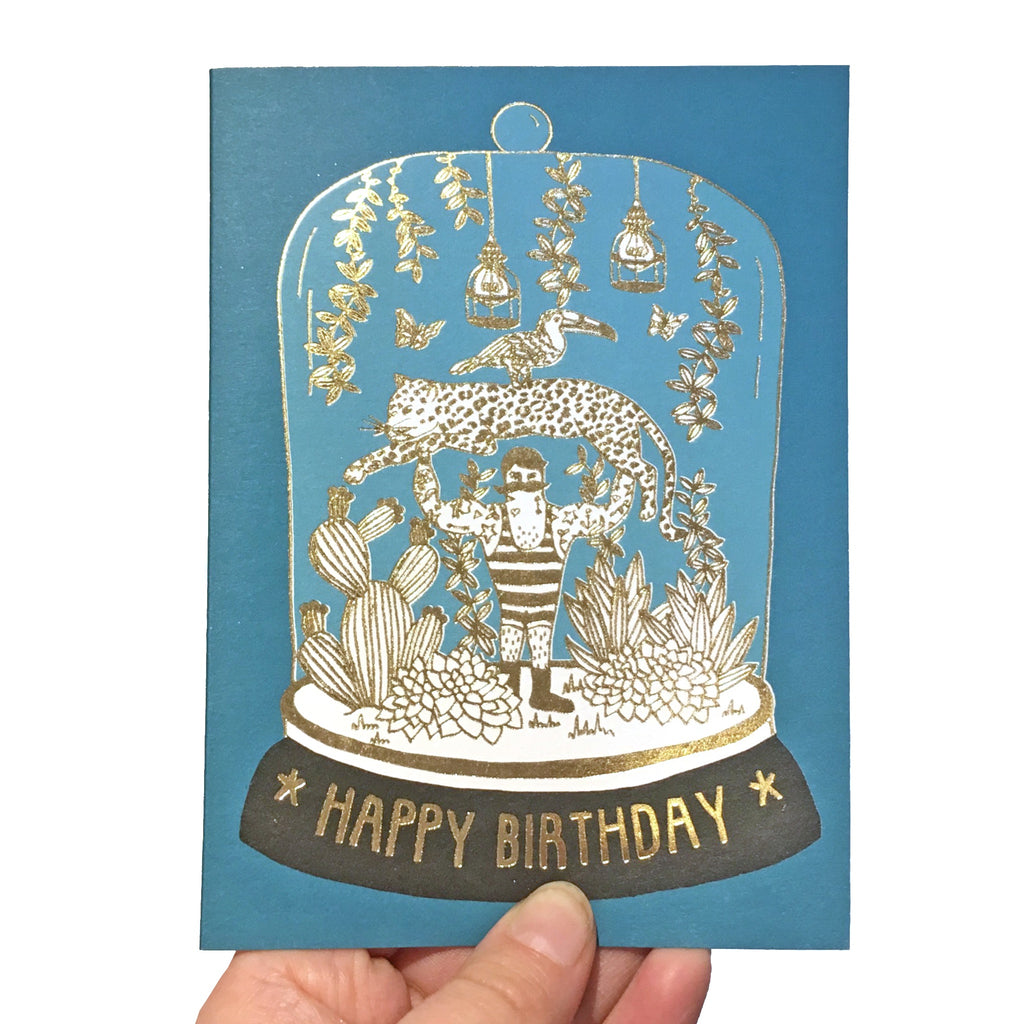 Toucan Blue Belljar Foiled Card