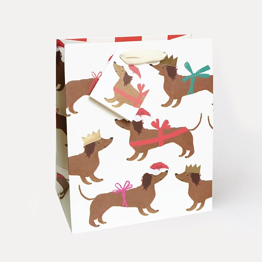 Painted Sausage Dog Medium Gift Bag