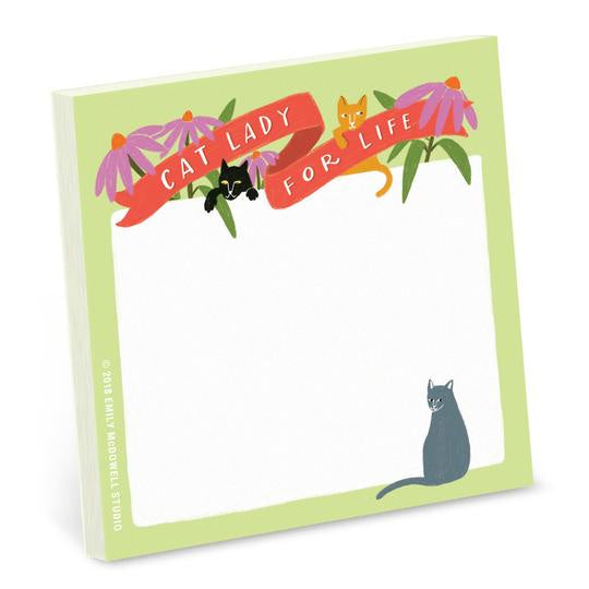 Cat Lady For Life Sticky Notes