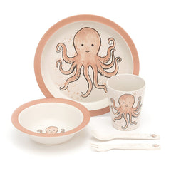 Jellycat Odell Octopus Bamboo Dinner Set