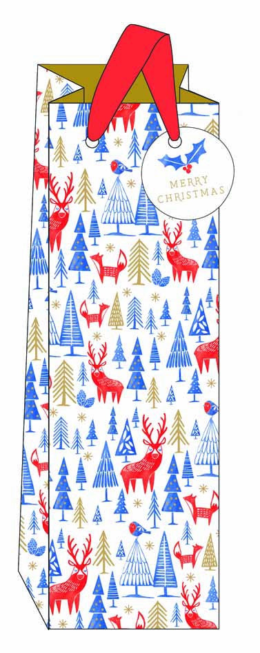 Lino Cut Bottle Gift Bag