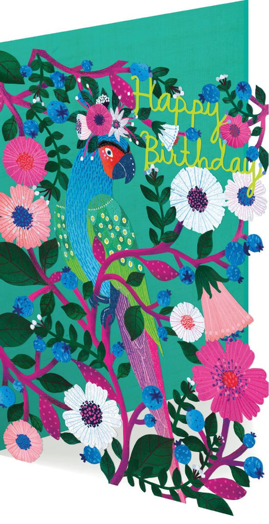 Birthday Parrot Lasercut Card