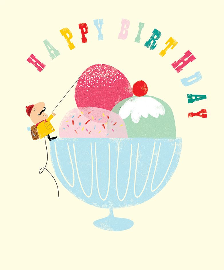 Happy Birthday Climbing Icecream Card