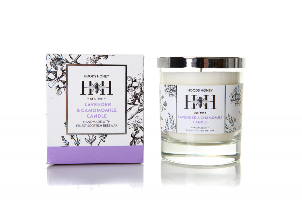 Lavender and Chamomile Beeswax Candle in Glass Jar
