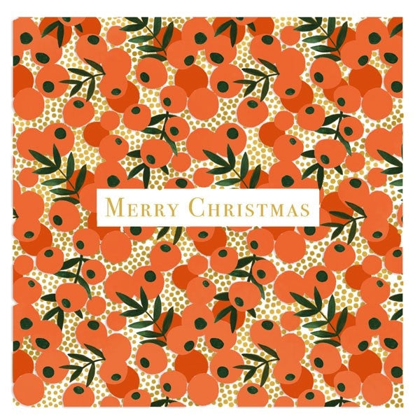 Orange Berries Christmas Card Box