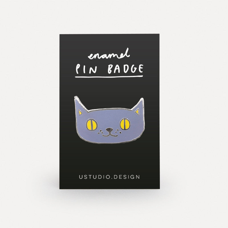 Lilac Cat Pin Badge