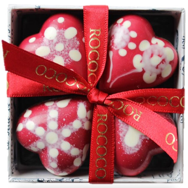 65% Dark Chocolate Hand-painted Red Baby Hearts
