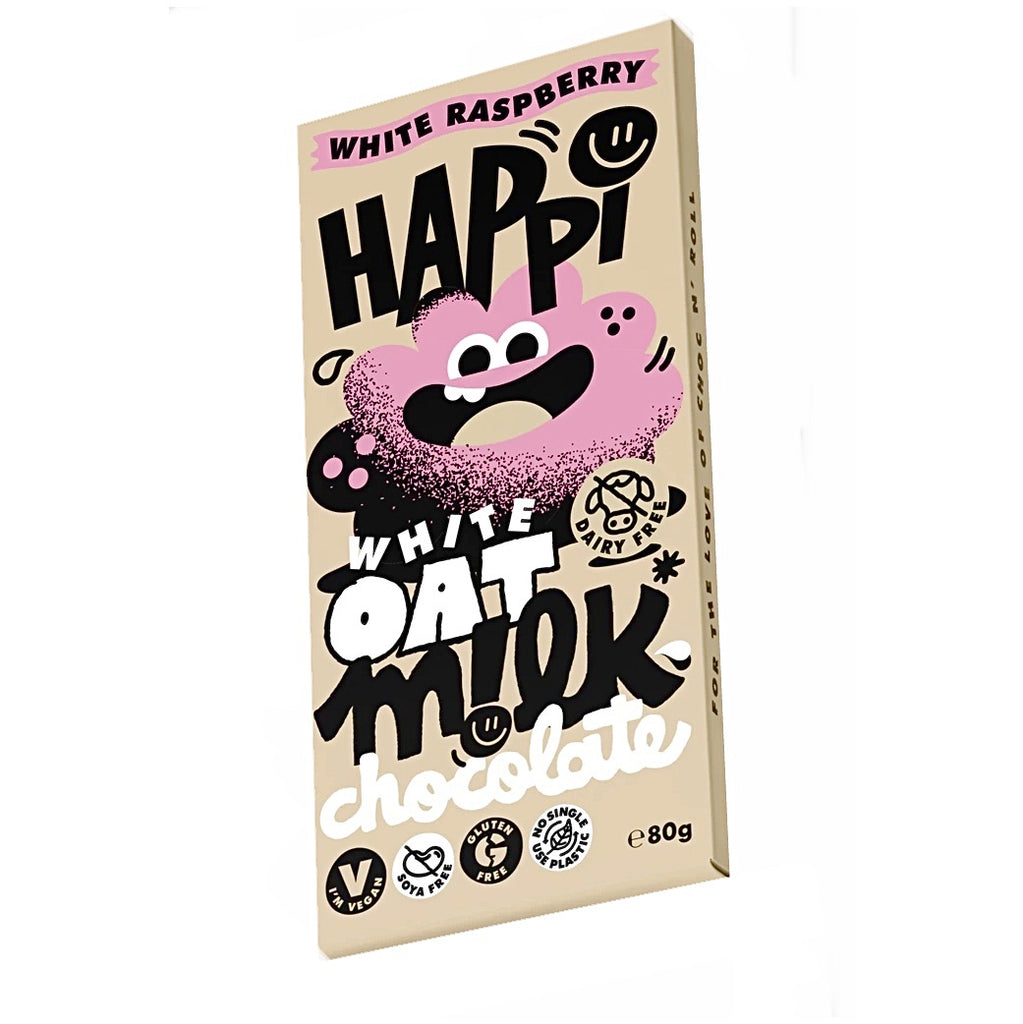 Happi Oat M!lk White Raspberry Chocolate Bar