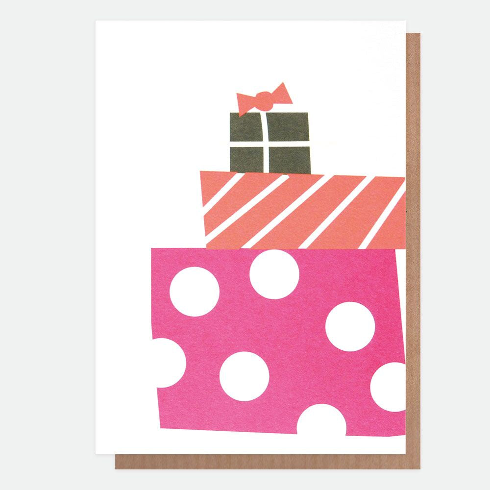 Merry Christmas Neon Presents Charity Pack of 5 Cards