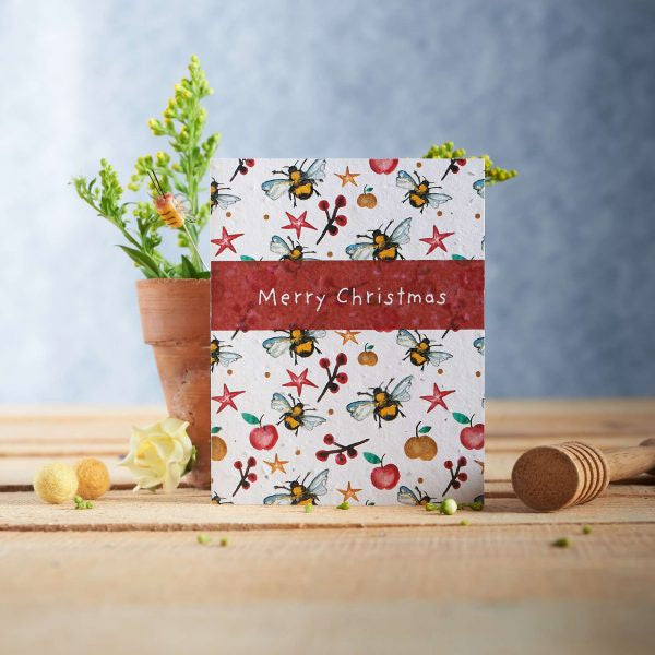 Merry Christmas Bees Seed Card