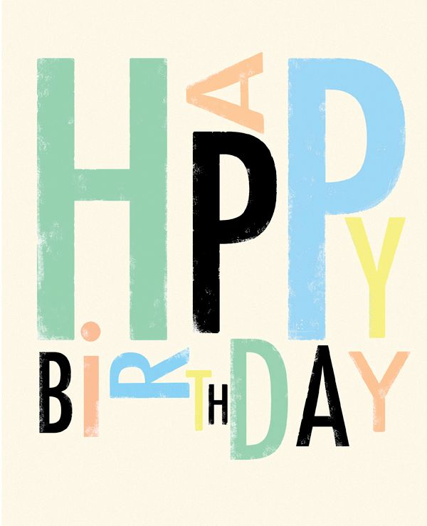 Happy Birthday Typography Card