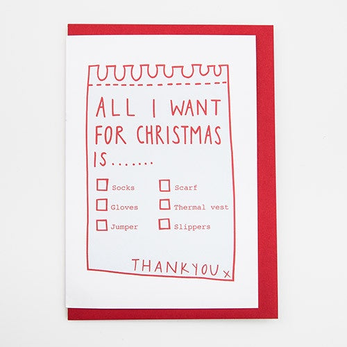 All I Want For Christmas Card