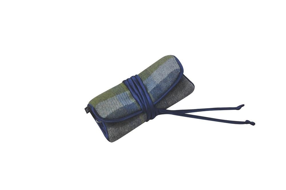 Coastal Blue Tweed Jewellery Roll