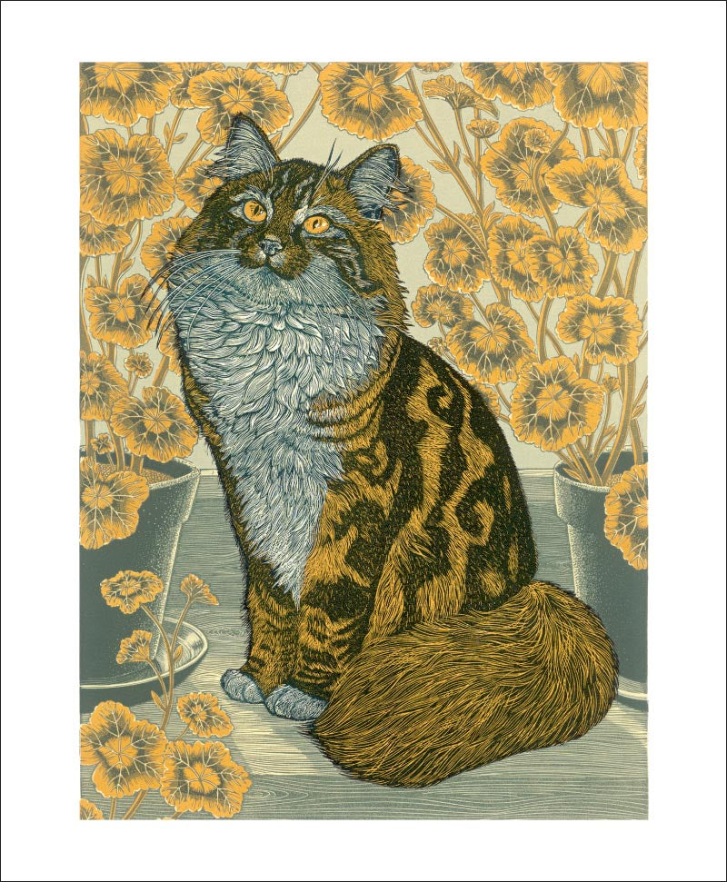 Helen with Geraniums by  Vanessa Lubach Card