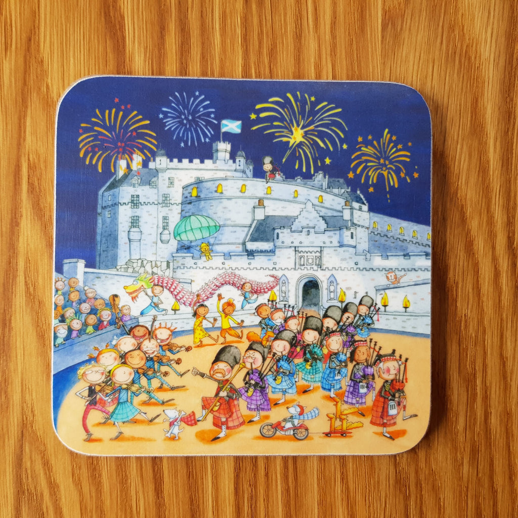 Edinburgh Military Tattoo Gingerpaws Coaster