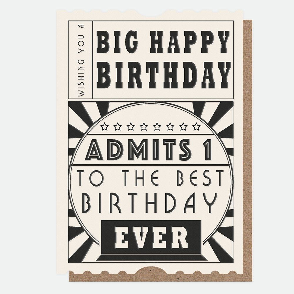 Big Happy Birthday Ticket Card