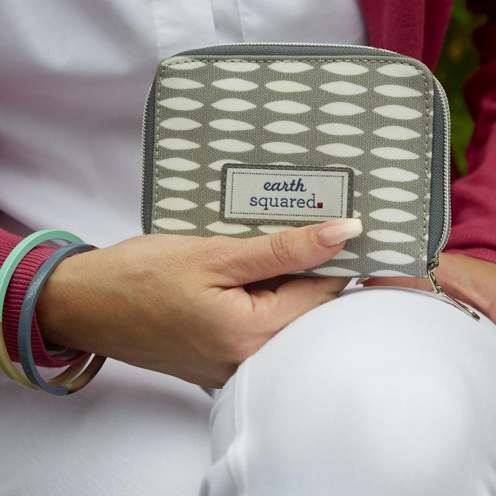 Grey Oval Print Oil Cloth Wallet