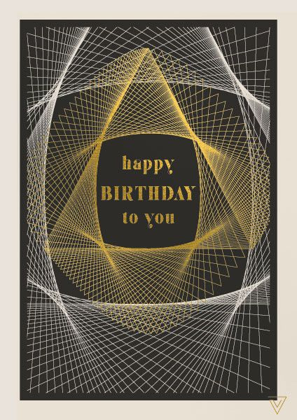 Happy Birthday to You Gold and White Web Card