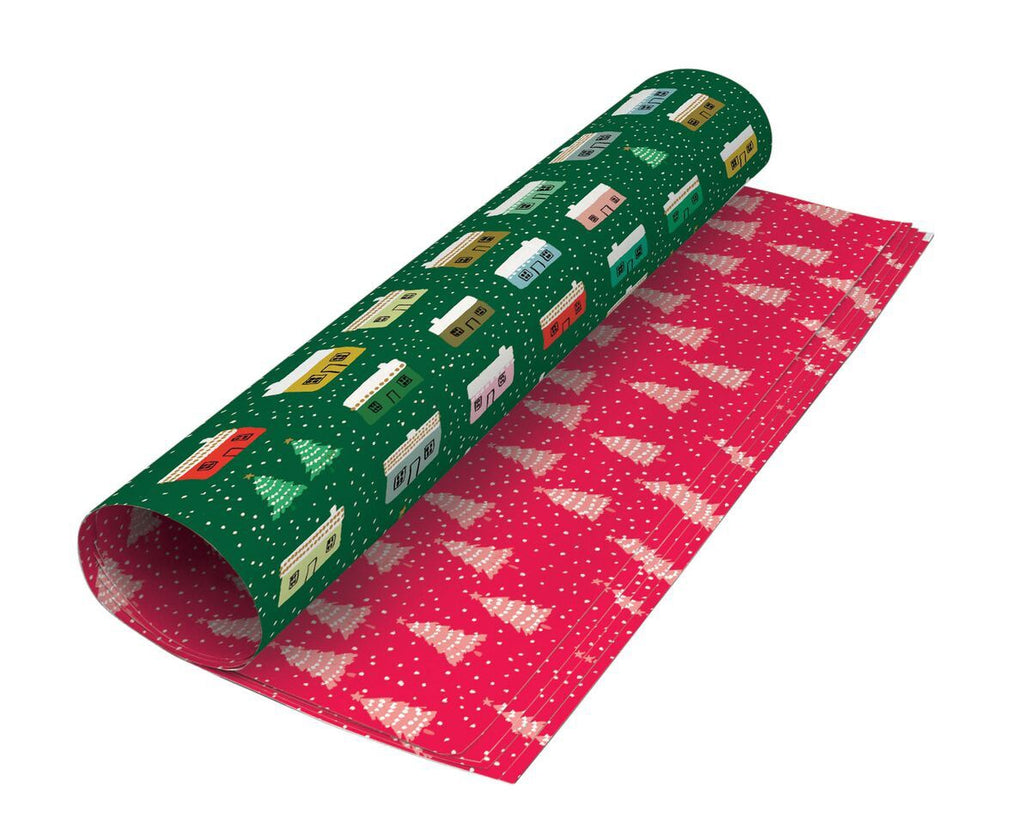 Snowy Houses Sheet Wrap