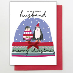 Husband Penguin Snowglobe Card