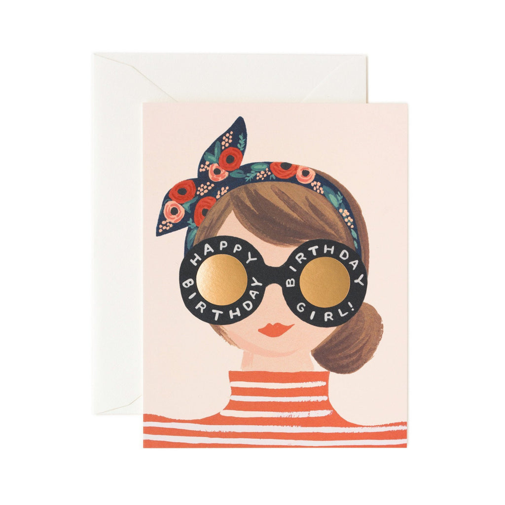 Birthday Girl Striped Top Card