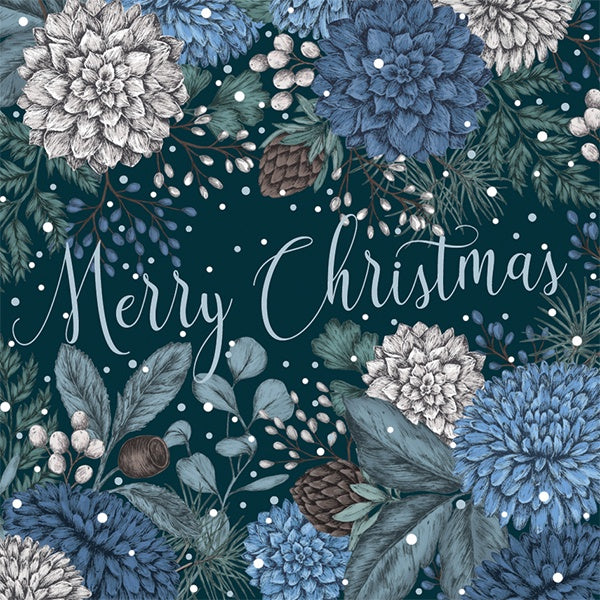 Merry Christmas Sapphire Box of 8 Cards