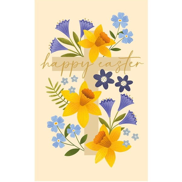 Daffodils and Cross Pack Of 6 Easter Cards - Paper Tiger